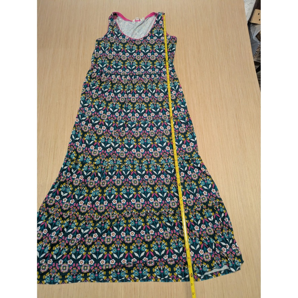 Boden Women Floral Tiered Maxi Dress Navy Pink Sleeveless Jersey US 12R J0538 - Picture 3 of 7